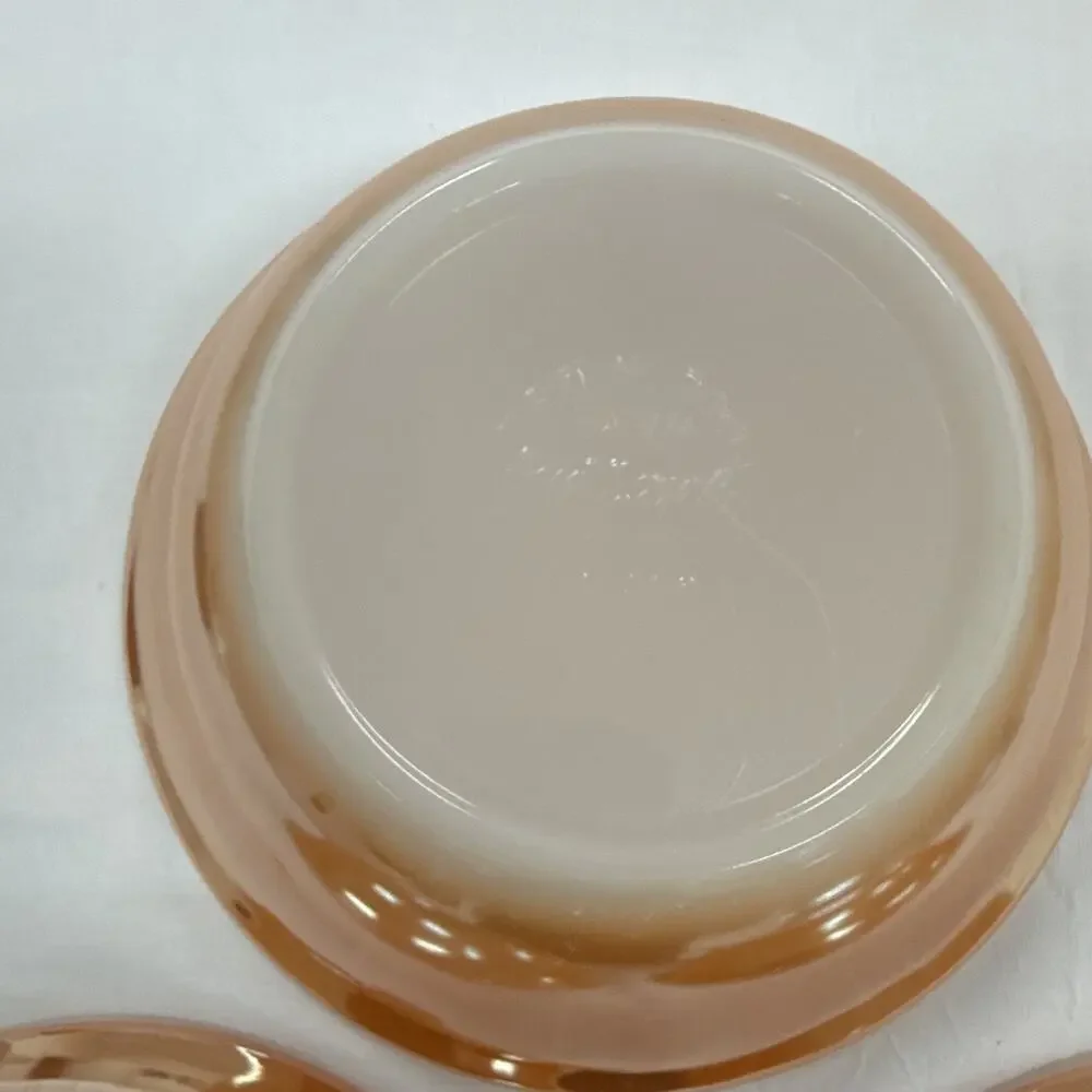 Copied - Pink Pressed Glass Leaf Pattern Round Bowl, Glossy Finish,